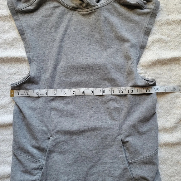 Lululemon Blissed Out Sleeveless Hoodie Heathered Medium Grey - Picture 9 of 9
